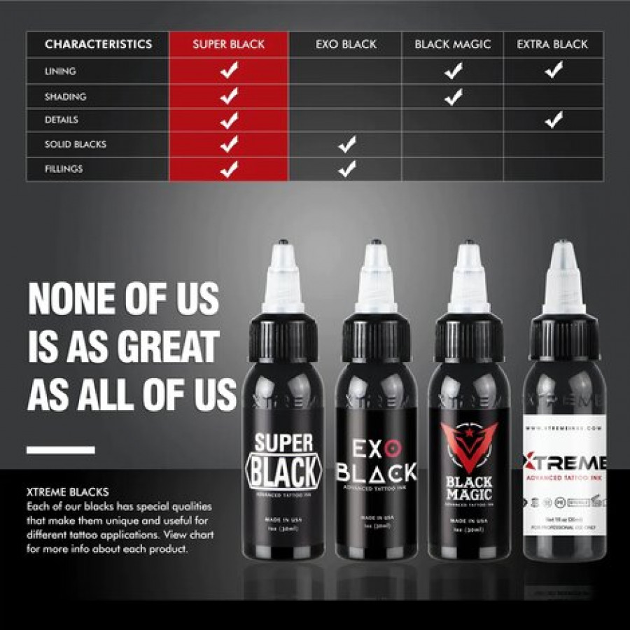 Тату краска Xtreme Ink Extra Black